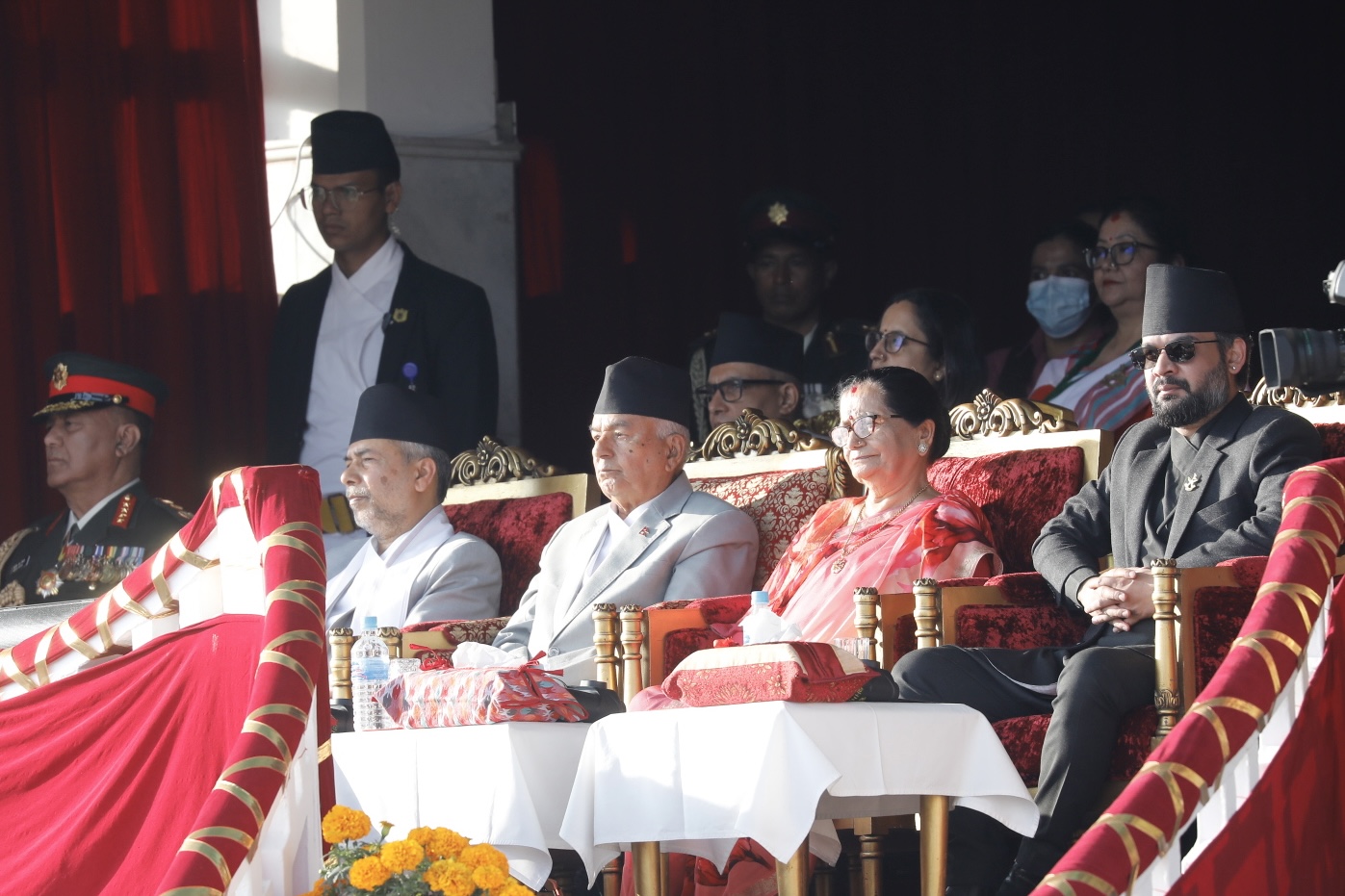 सैनिक मञ्च टुँडिखेलमा भव्य फूलपाती बढाइँ, राष्ट्रपति पौडेलको प्रमुख आतिथ्य