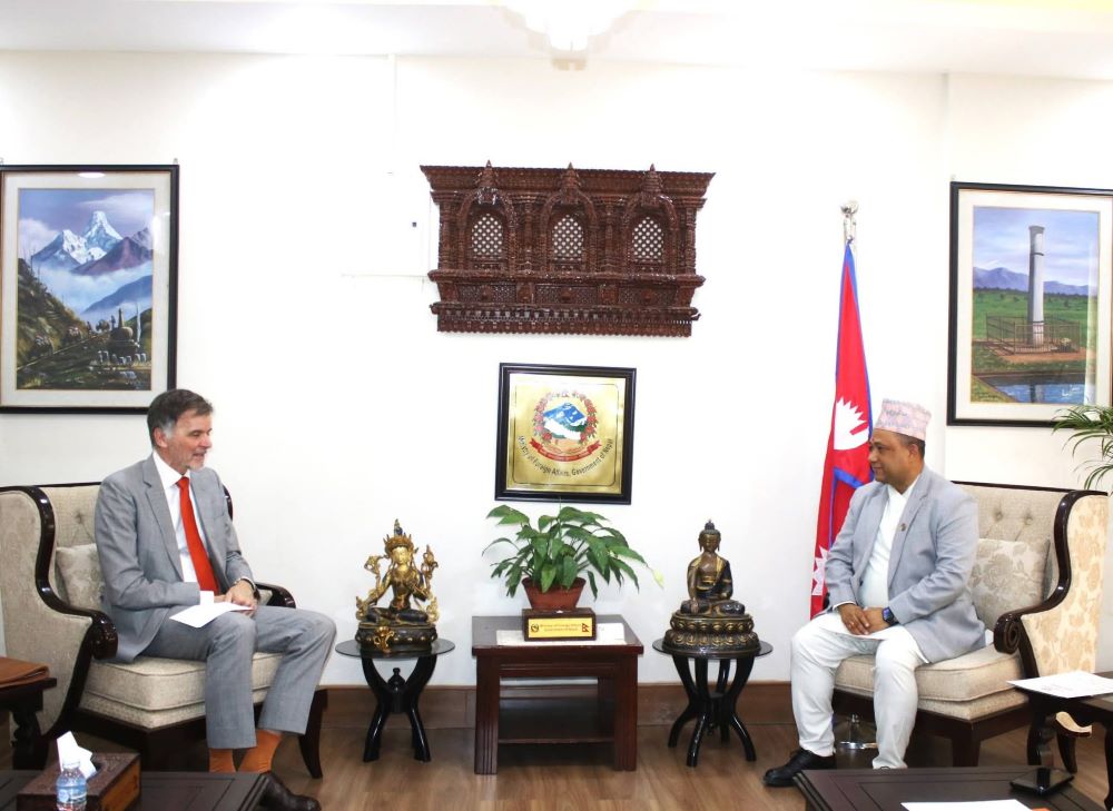 परराष्ट्र मन्त्री खनालसँग जर्मनीका राजदूतको भेट    