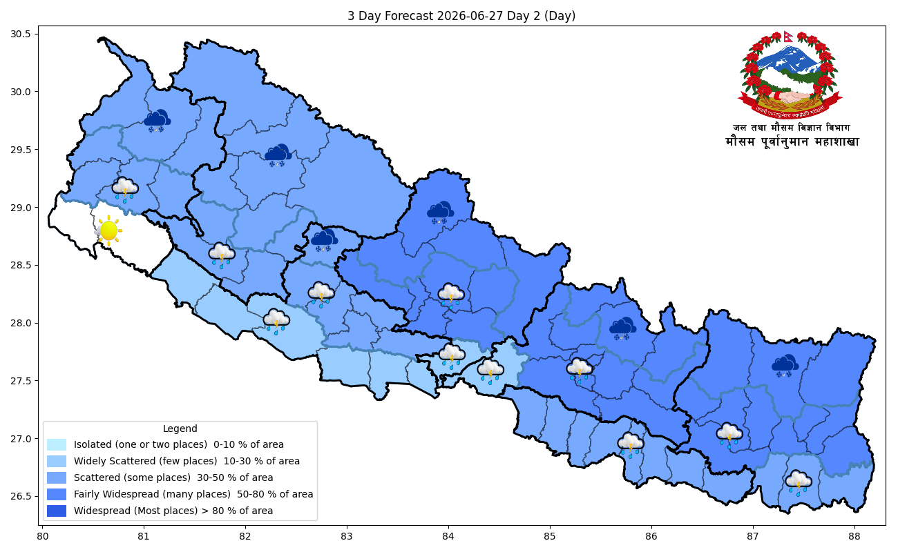 केही स्थानमा मनसुन फैलिने सम्भावना, कोशीमा भारी वर्षाको चेतावनी  
