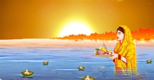 मिथिलामा आज अस्ताउँदो सूर्यलाई अर्घ दिँदै चैती छठ पर्व मनाइँदै   