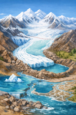 दोब्बर गतिमा हिउँ गुमाउँदै हिमनदी   