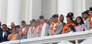 राष्ट्रपति पौडेलद्वारा इन्द्रजात्रा अवलोकन   