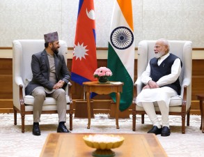 भारतका प्रधानमन्त्री मोदी र सभापति लामिछानेबीच भेटवार्ता        