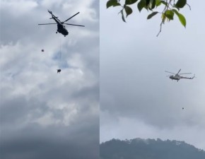 ल्हेन्दे खोलामा भीषण बाढी: सेनाको हेलिकप्टरद्वारा दुई जनाको सकुशल उद्धार