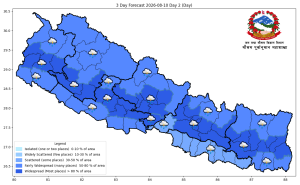 मनसुन सक्रिय, देशका केही स्थानमा भारी वर्षाको पूर्वानुमान   
