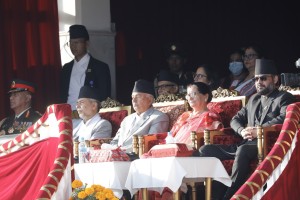 सैनिक मञ्च टुँडिखेलमा भव्य फूलपाती बढाइँ, राष्ट्रपति पौडेलको प्रमुख आतिथ्य