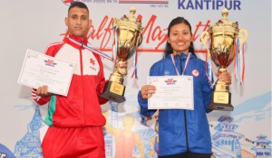 राजन र सन्तोषीलाई कान्तिपुर हाफ म्याराथन उपाधि