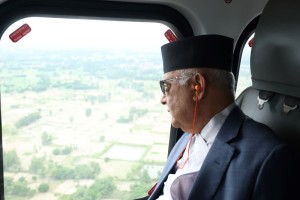 प्रधानमन्त्रीद्वारा तराई-मधेसको सुक्खा क्षेत्रको अवलोकन    