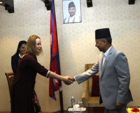 उपराष्ट्रपतिसँग नर्वेकी राजदूत मियोसको शिष्टाचार भेटवार्ता    