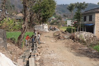 पुलाचौरमा पक्की सडक निर्माण सुुरु   