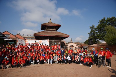 पोलियो अन्त्यको सन्देश बोकेर उपत्यकाका सात सम्पदा स्थलमा ५०० बढी साइकल यात्री   