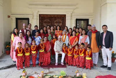 राष्ट्रपति पौडेलद्वारा शीतल निवासमा नवकन्याको पूजार्चना