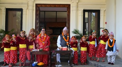 राष्ट्रपतिद्वारा कन्या पूजा   