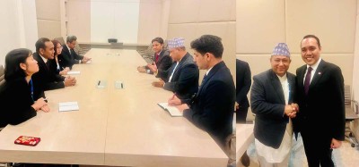 परराष्ट्रमन्त्रीसँग मरिसस र सिङ्गापुरका मन्त्रीहरूको भेट    