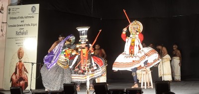 भारतीय स्वतन्त्रता दिवसको पूर्वसन्ध्यामा वीरगञ्जमा ‘कथाकली’ नृत्य     