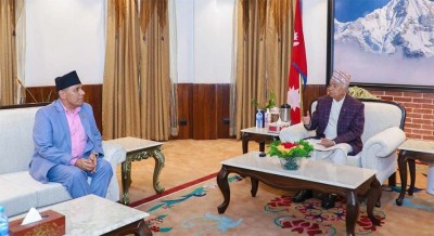 राष्ट्रपति पौडेलसँग अध्यक्ष दाहालको भेटर्वार्ता        