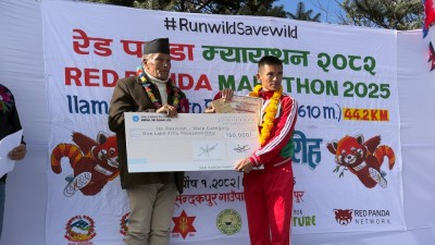 रेडपाण्डा म्याराथन : पुरुषतर्फ गजेन्द्र र महिलातर्फ निर्मलालाई उपाधि    
