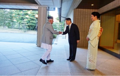 राष्ट्रपति पौडेल र जापानका सम्राट नारुहितोबीच शिष्टाचार भेटघाट