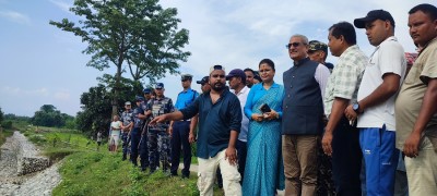 गृहमन्त्रीद्वारा बाढी प्रभावित क्षेत्रको स्थलगत अवलोकन   