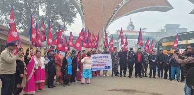 विद्युतीय पोलमा राष्ट्रिय झण्डा   