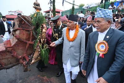 राष्ट्रपति पौडेलद्वारा भोटो जात्रा अवलोकन   