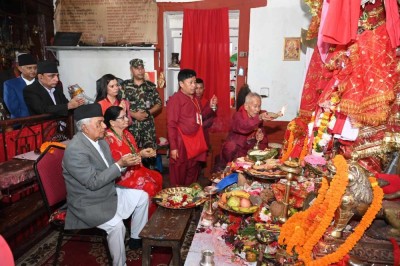 राष्ट्रपति पौडेलद्वारा रणउजिरेश्वरी मन्दिरमा आज पूजाअर्चना    