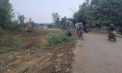 नेपालगञ्ज-गुलरिया सडकमा चार ‘लेन’को पुल निर्माण हुँदै   
