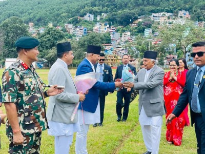 राष्ट्रपति पौडेल भगवती रथजात्रा अवलोकन गर्न पाल्पामा    