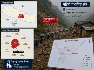 रोल्पामा पहिरोमा पुरिएका १० मध्ये एक जनाको शव फेला