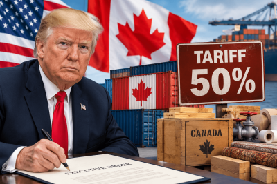 ट्रम्पद्वारा क्यानाडाली वस्तुमा ५० प्रतिशत भन्सार महसुलको दायरा परिवर्तन