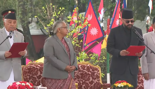 बालेन्द्र शाहद्वारा प्रधानमन्त्री पदको शपथ ग्रहण