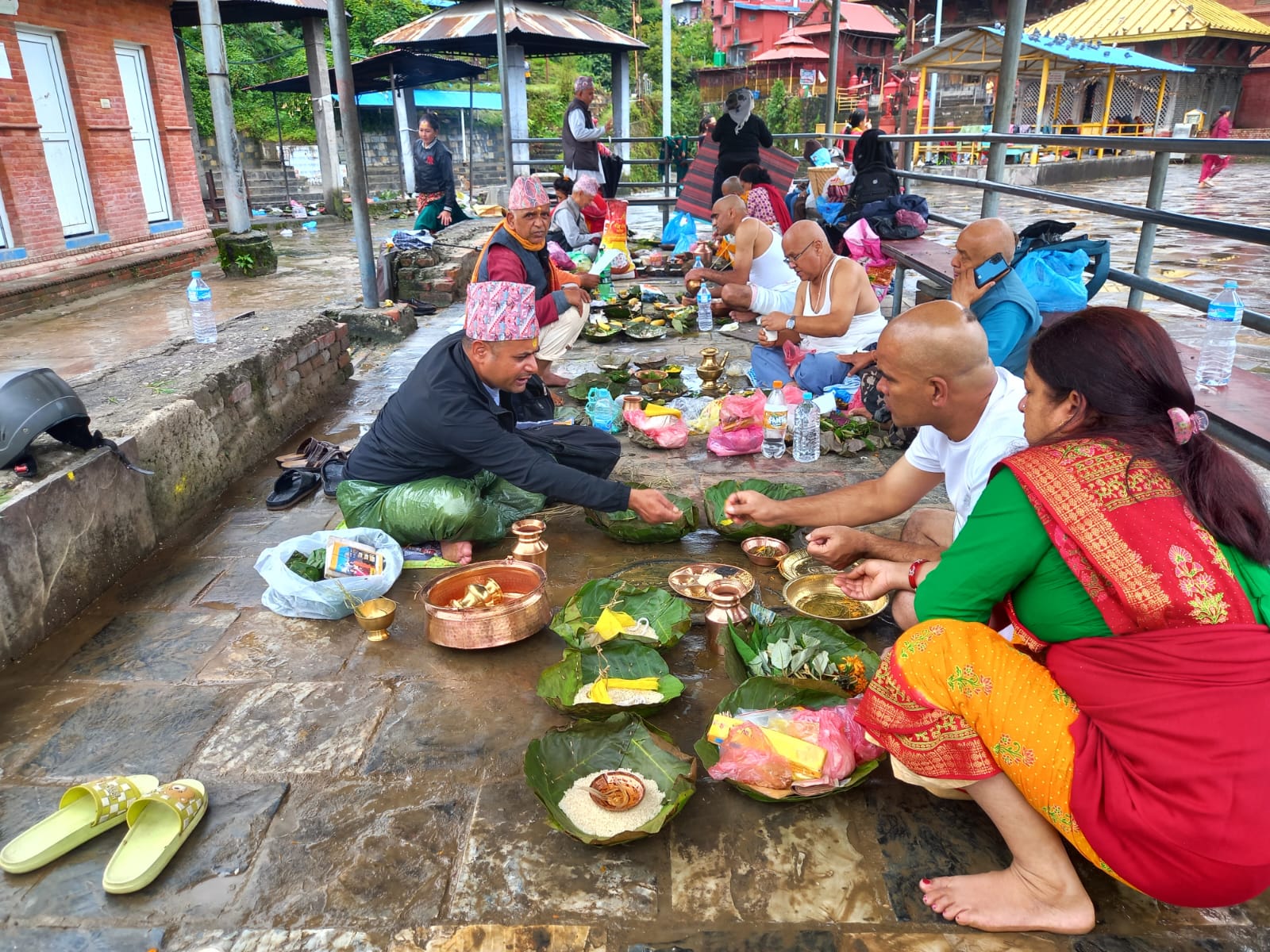 वर्षाको प्रभावः गोकर्णेश्वरमा श्राद्ध गराउने घटे   