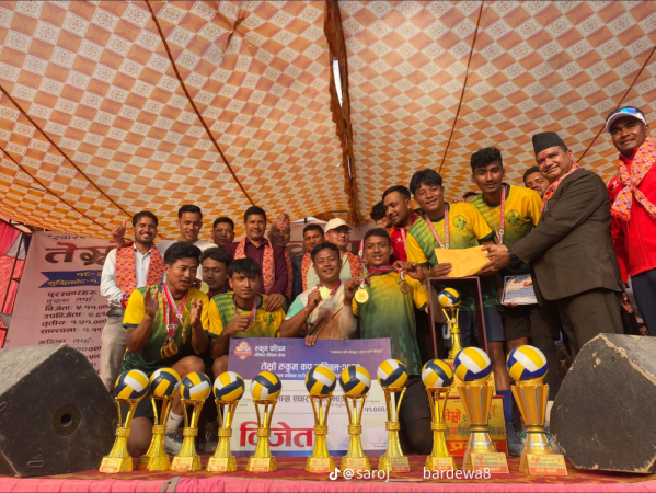 तेस्रो रुुकम कप भलिबल प्रतियोगिताको उपाधि नवलपुरको बौदीकालीलाई        