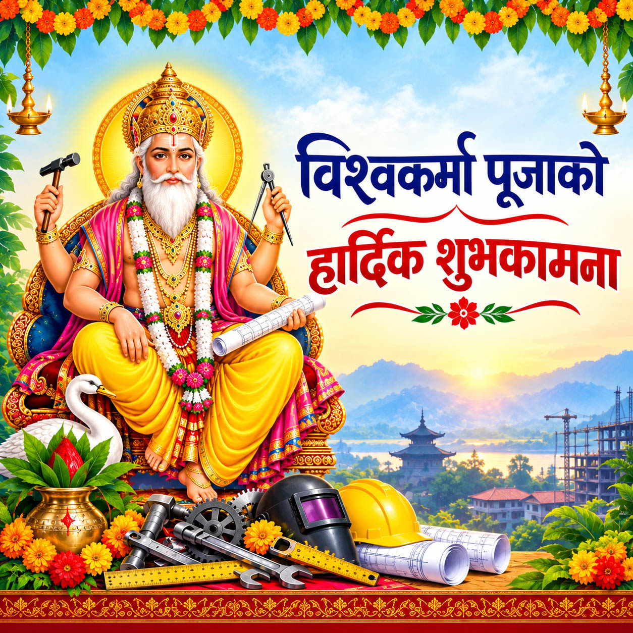 आज विश्वकर्मा  पूजा, सवारीसाधन र कलकारखानमा विशेष पूजागरी मनाईँदै