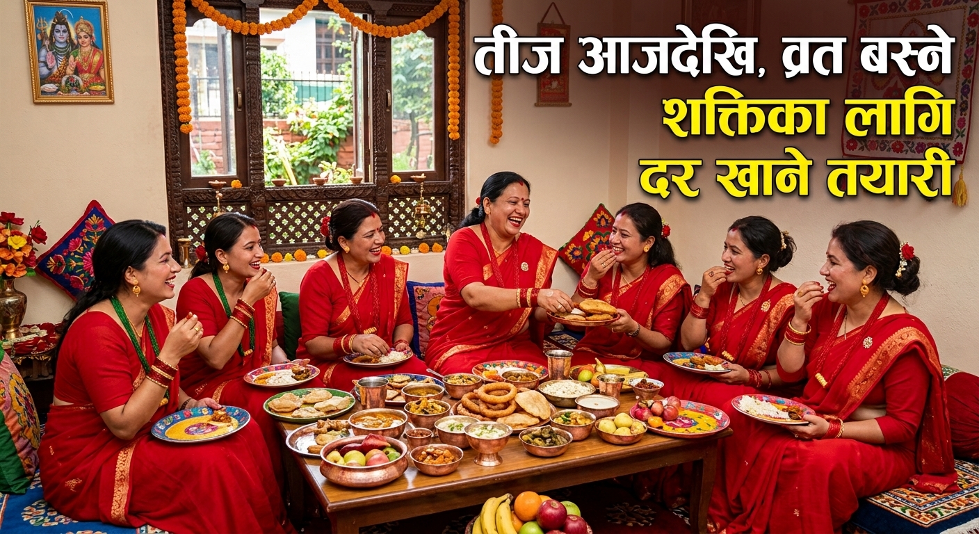 तीज आजदेखि  सुरु, व्रत बस्ने शक्तिका लागि दर खाने तयारी   