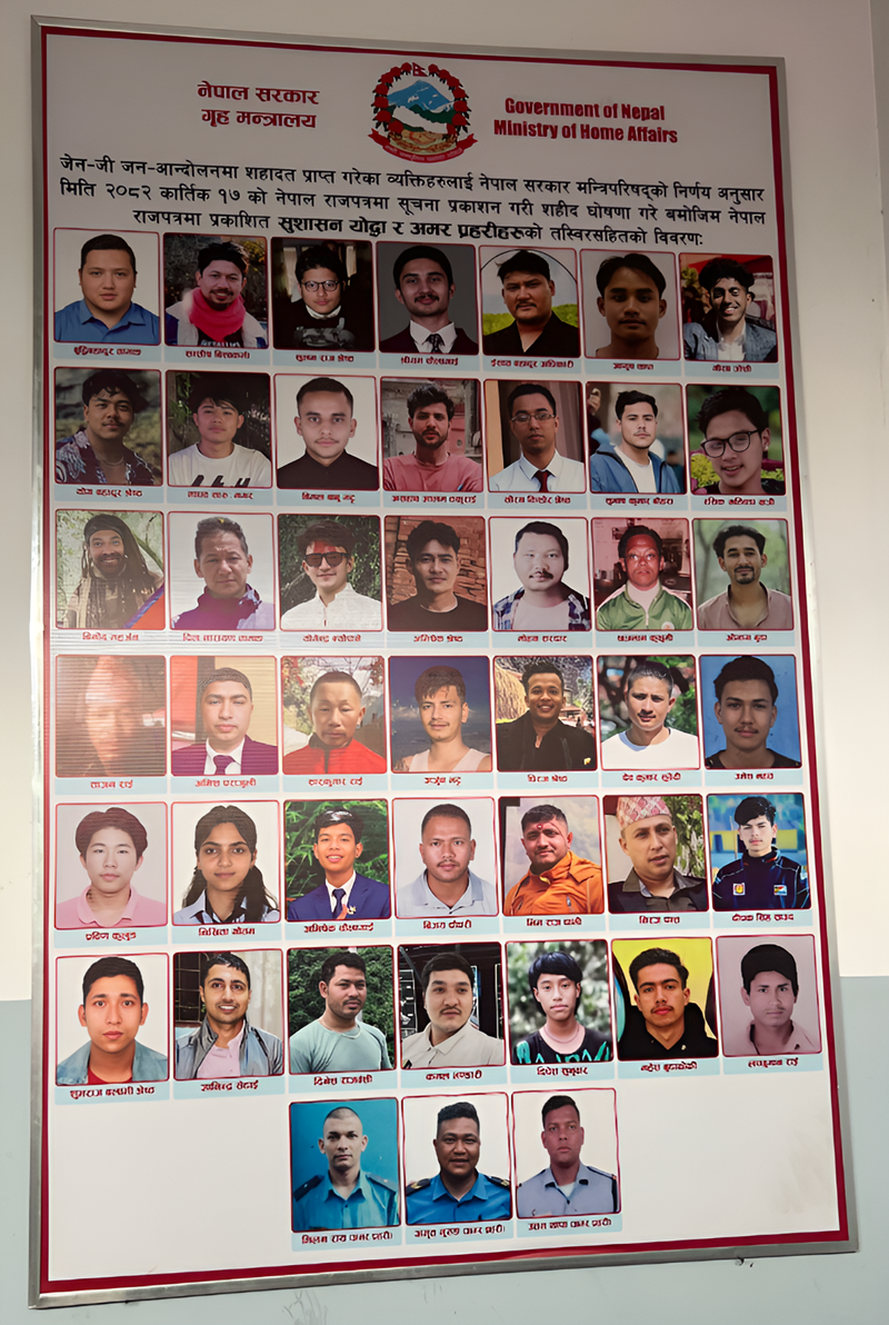 मन्त्रालयका भित्तामा सुशासन कुरिरहेका योद्धाहरु   