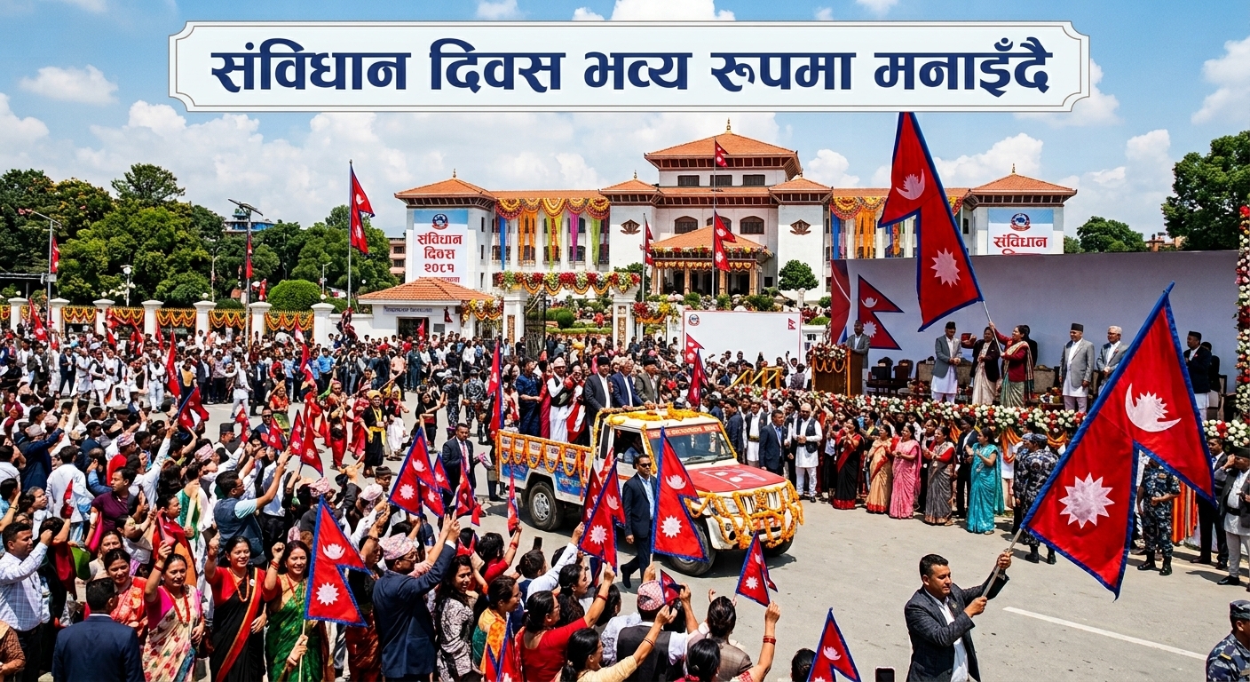संविधान दिवस आज विभिन्न कार्यक्रमहरुको आयोजना गरी भव्य रुपमा मनाईँदै