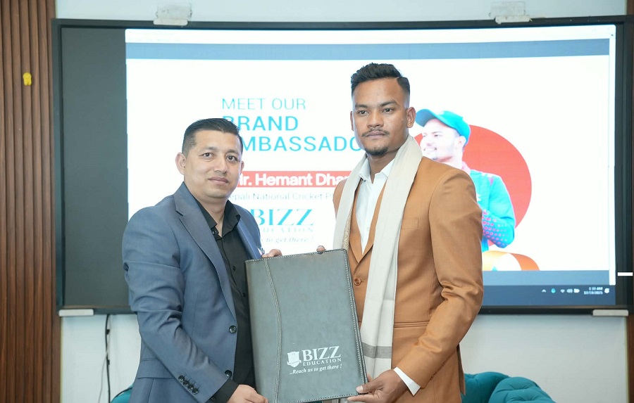 क्रिकेट खेलाडी धामी बिज एजुकेशनका ब्रान्ड एम्बासडर   