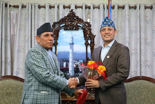 सभामुख अर्याल र अध्यक्ष दाहालबीच भेटवार्ता