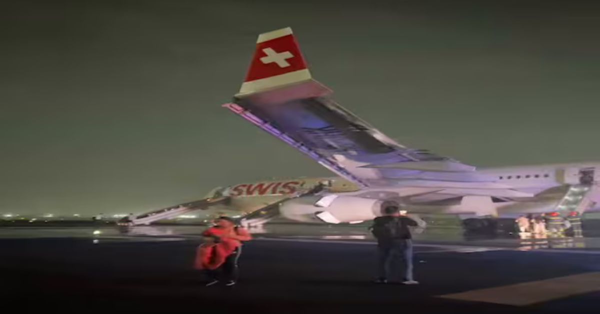 दिल्ली विमानस्थलमा स्विस विमानको इन्जिनमा आगलागी, ६ जना घाइते        