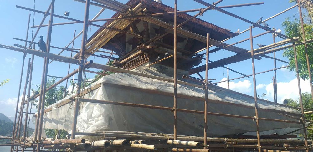 फेवातालस्थित तालवाराही मन्दिर पुनर्निर्माण अन्तिम चरणमा        